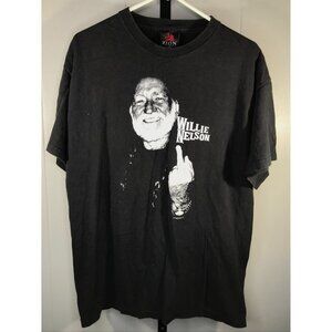 Vintage Willie Nelson Country T Shirt Short Sleeve Middle Finger Grunge sz 1X
